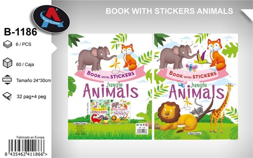 [165741186] Libro con stickers animales - Material escolar