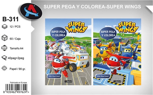 [165749762] Librito de Super Wings para pintar y jugar - Material escolar