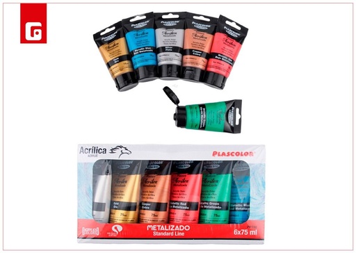 [153811875] Set de pintura acrílica 6 tubos 75ml para artistas