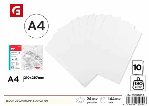 [15382853] Block de cartulina blanca 10H - Manualidades