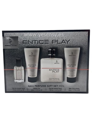 [6291012004931] Set Entice Play Eau 100ml+Gel+Crema+Mini Dorall fragancia completa