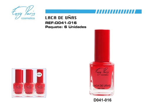 [D041-016] Laca de uñas roja 6 unidades - Cosméticos