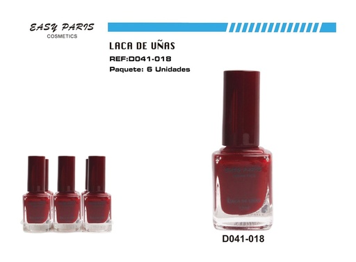 [D041-018] Laca de uñas burdeo 6/u para manicura