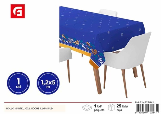 [114222841] Rollo mantel azul noche 1.2x5m 1 ud - Decoración