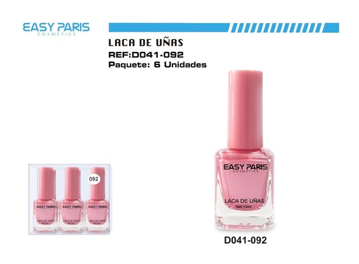 [D041-092] Laca de uñas Easy Paris 6 unidades - Cosméticos y cuidado personal