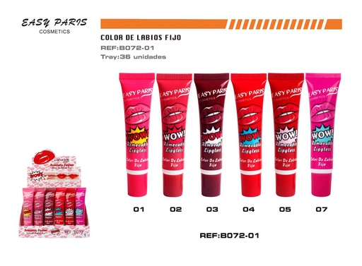 [B072-01] Lip gloss fijo 36/u - Cosméticos