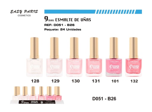 [D051-B26] Laca de uñas 9 días 24/U - Cosméticos y esmaltes de uñas