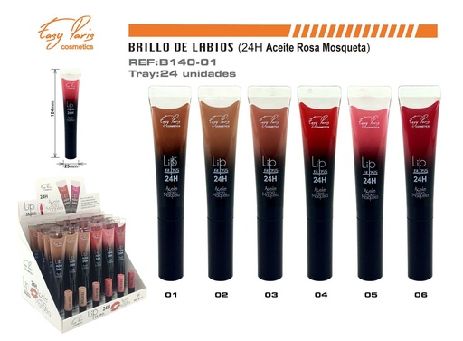 [B140-01] Bálsamo labial fijo rosa mosqueta 24/U - Labiales