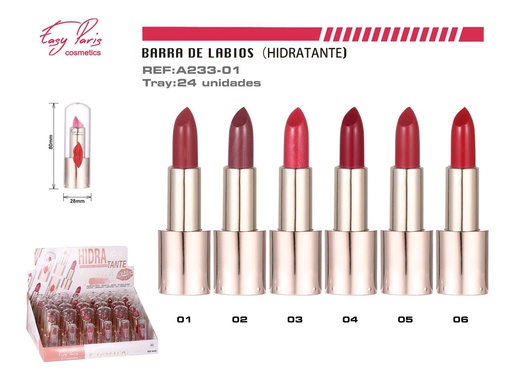 [A233-01] B. de labios c/karité con cobertura baja - 24 unidades