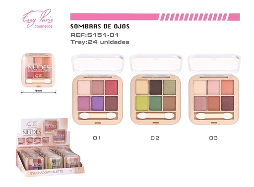 [S151-01] Sombra de ojos nudes 24U - Maquillaje y sombras para ojos