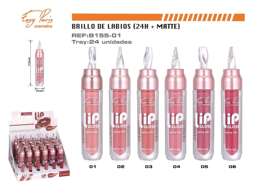 [B155-01] Brillo labial 24h mate 24/U - Productos de belleza