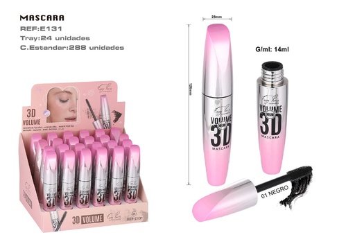 [E131-01] Máscara 3D Volumen WaterProof 24/U - Cosméticos