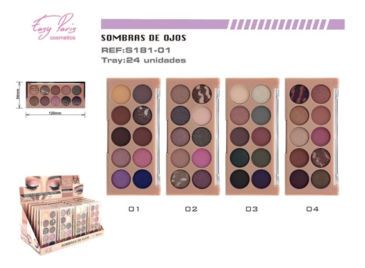 [S181-01] Paleta de sombras (Sombra de ojos) 24/U - Cosméticos