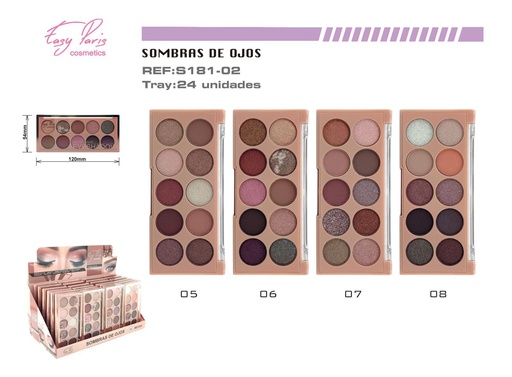 [S181-02] Paleta de sombras (Sombra de ojos) 24/U - Cosméticos