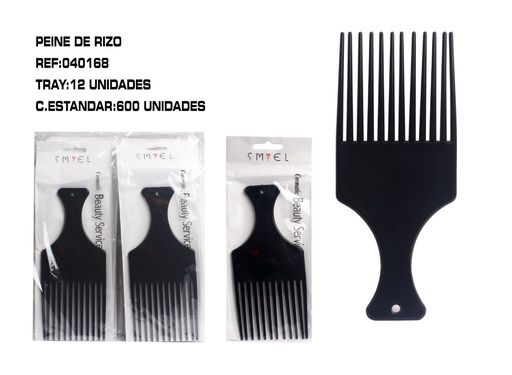 [040168] Peine ahuecador negro 12/U - Accesorios para el cuidado del cabello