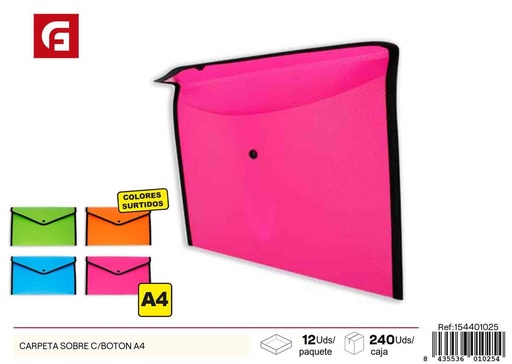 [154401025] Carpeta con botón A4 - Material de oficina y archivadores