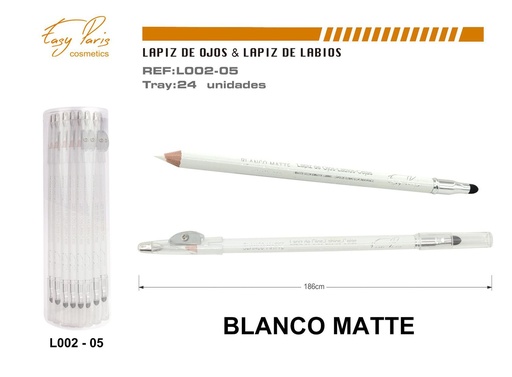 [L002-05] Lápiz de ojos mate blanco 24/U - Cosméticos y herramientas de maquillaje