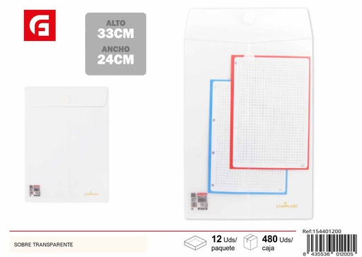 [154401200] Sobre transparente - Material de oficina