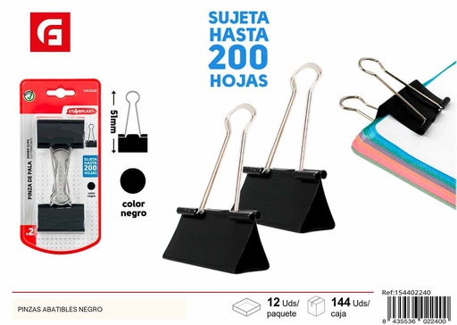 [154402240] Pinzas abatibles negras - Accesorios de oficina