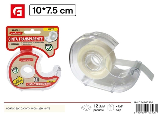 [154403301] Portacinta con cinta mate 1.8 cm x 25 m - Material de oficina