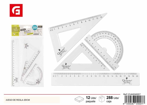 [154404007] Juego de regla 20 cm - Suministros escolares y herramientas de dibujo