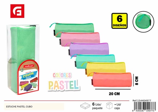 [154404977] Estuche pastel en forma de cubo para material escolar