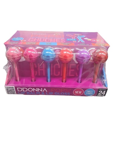 [8436045037855] Lip gloss & lip balm Ddonna Pops! 24/u 12289B para labios hidratados