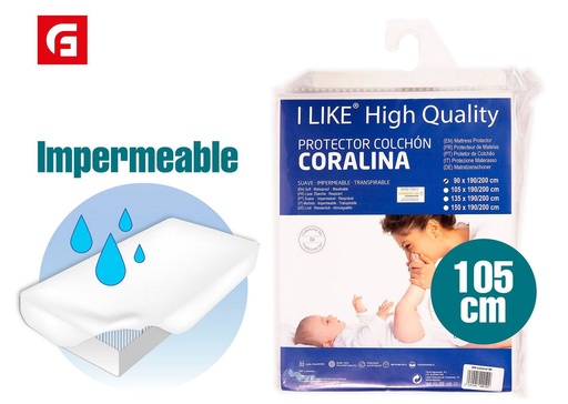 [130100011] Protector de colchón Coralina 105 impermeable - Textiles para el hogar