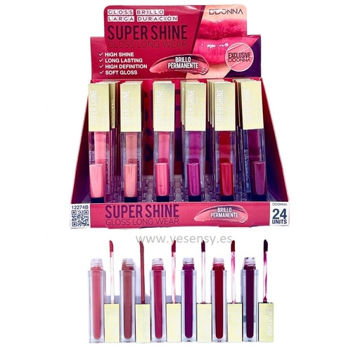 [8436045038982] Lip gloss super shine 24 unidades - Cosméticos