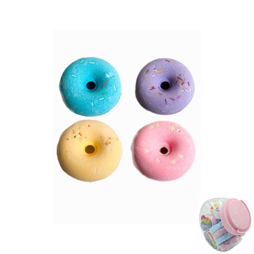 [8436559475709] Bomba de baño donuts surtido 70g 28/u para relajación