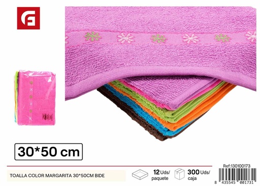 [130100173] Toalla color margarita 30x50cm Bide - Toallas de baño