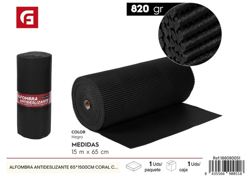[188090051] Alfombra antideslizante negra 65*1500cm - Textiles para el hogar