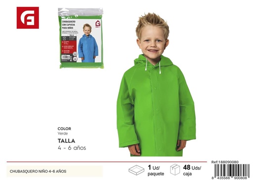 [188090080] Chubasquero para niños de 4-6 años - Ropa de lluvia