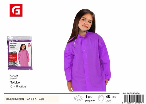 [188090084] Chubasquero para niñas de 6-8 años - Ropa de lluvia