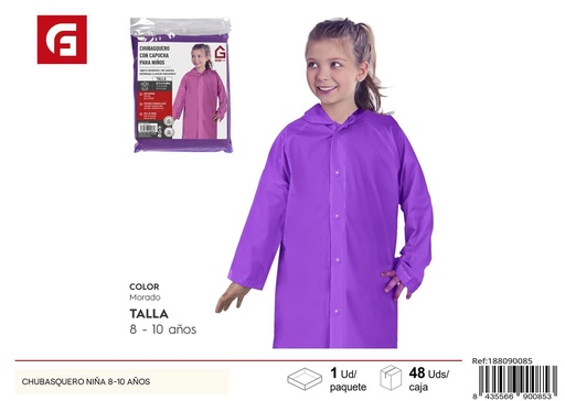 [188090085] Chubasquero para niñas de 8-10 años - Ropa de lluvia