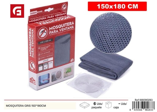 [188090283] Mosquitera gris 150x180cm para ventanas y puertas