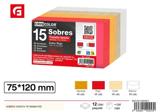 [201240457] Sobres para tarjeta 75x120 mm - Material de oficina