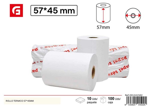 [201241502] Rollo térmico 57*45 mm - Material de oficina
