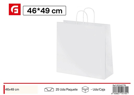 [201241779] Bolsa de papel c/asa 46*49+16 blanca - Accesorios de regalo