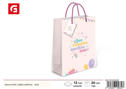 [315225669] Bolsa de papel jumbo para cumplaños - Artículos para regalos