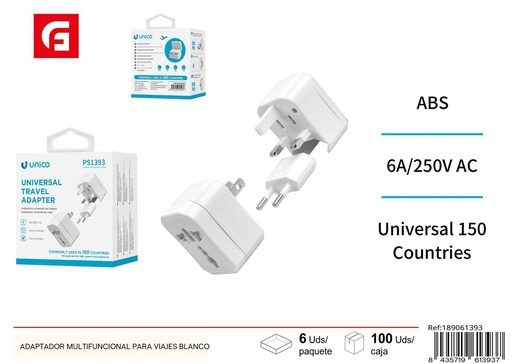 [189061393] Adaptador multifuncional para viajes blanco - Electrónica