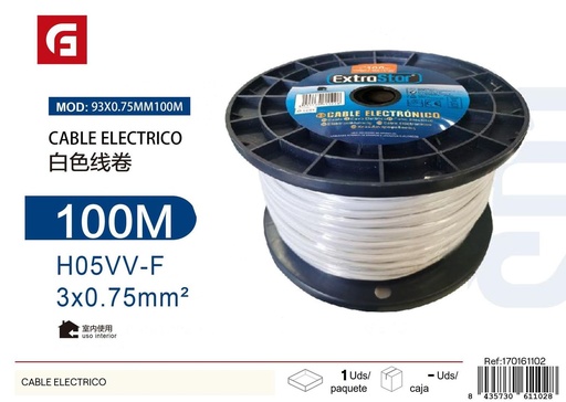 [170161102] Cable eléctrico - Suministros eléctricos y enrolladores de cable