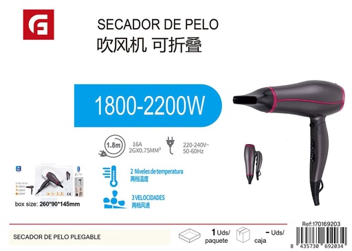 [170169203] Secador de pelo plegable - Elementos eléctricos