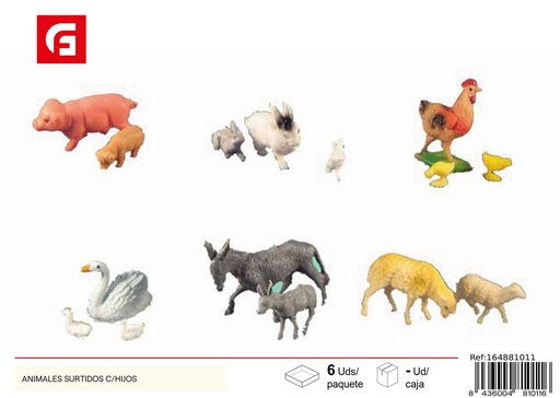 [1011] Figuras de Belén animales surtidos con hijos para decoración navideña