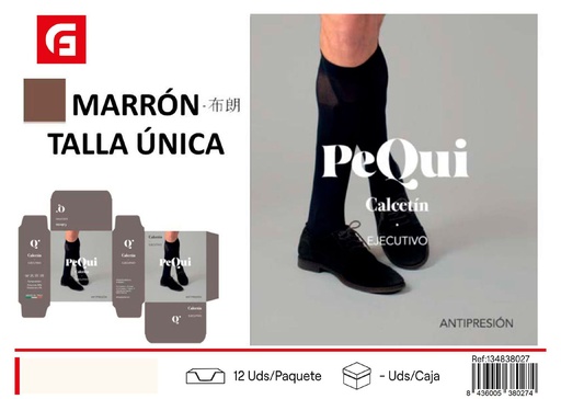 [134838027] Medias ejecutivas 1 par marrón para oficina y eventos formales