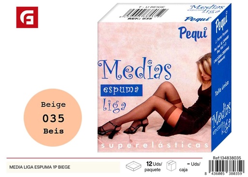 [134838035] Media liga espuma 1p beige para moda y comodidad