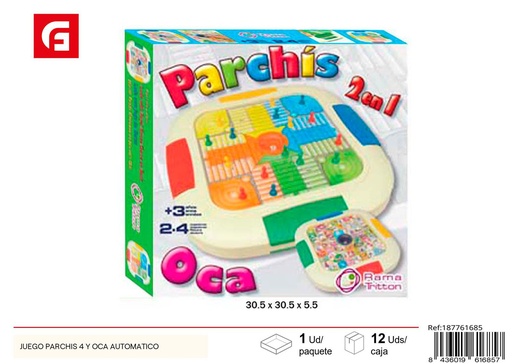 [187761685] Juego parchis 4 y oca automático para diversión familiar