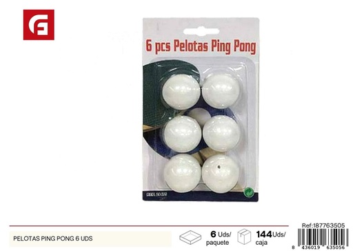 [187763505] Balas de ping pong 6 uds - Juguetes