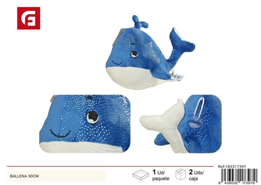 [183317397] Peluche de ballena 30 cm - Juguetes de peluche