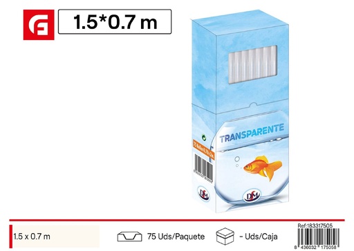 [183317505] Rollo de papel regalo transparente liso 1.5m x 0.7m - Empaque para regalos  